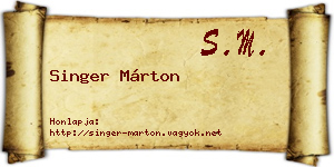 Singer Márton névjegykártya
