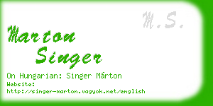 marton singer business card